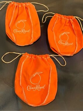 Limited Edition Peach Crown Royal Bags Set of 3 Drawstring Collectors Gift sacks